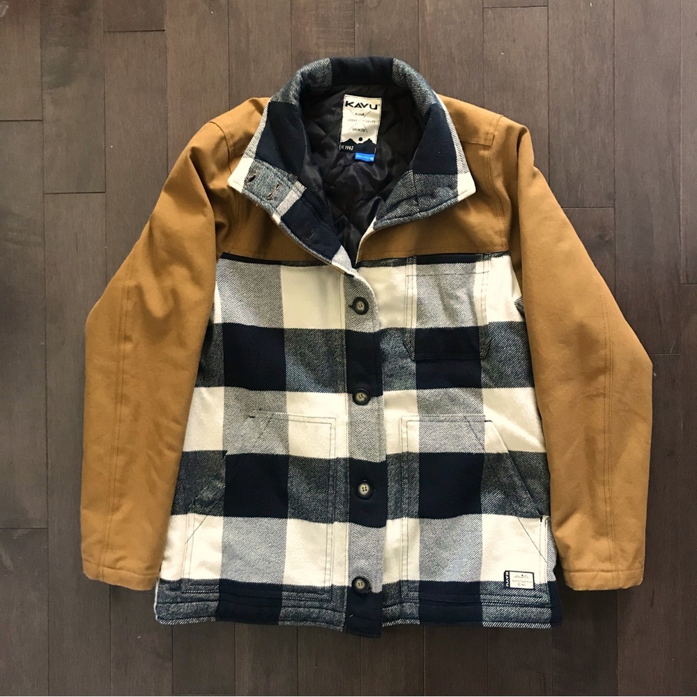 KAVU spring/fall lightweight plaid jacket size M